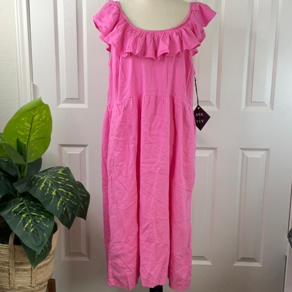 Ava & Viv- Womens Ruffle Maxi Empire Waist Dress Size 2X - Picture 3 of 16